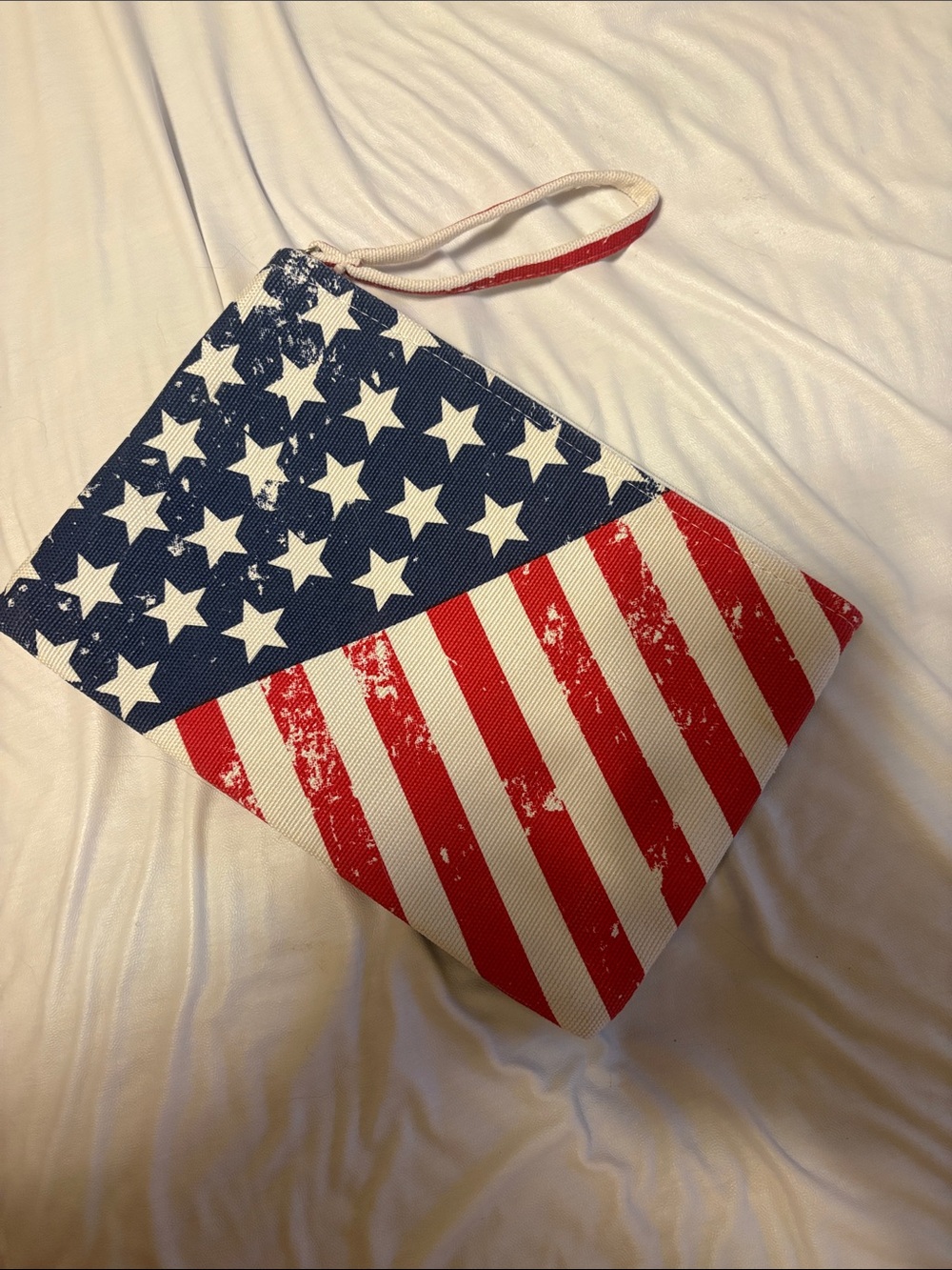 American Flag Wristlet Clutch - Blue & Red